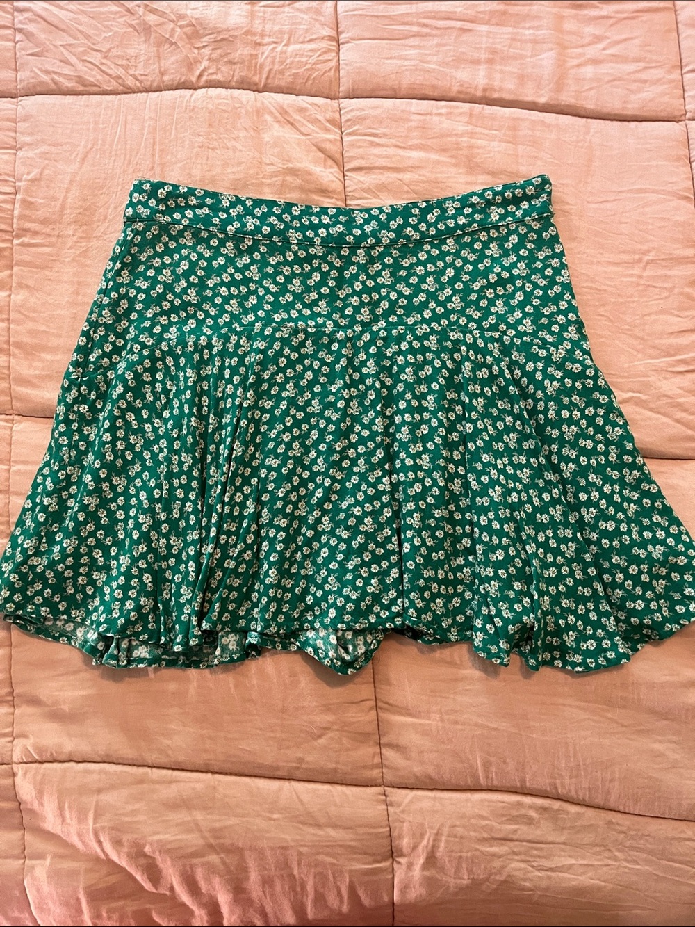 Hollister Green Floral Skater Skort